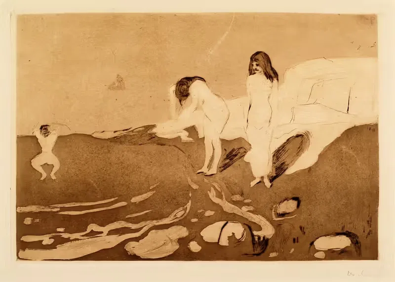 Женщины, купающиеся by Эдвард Мунк, 1979 — digital art print download