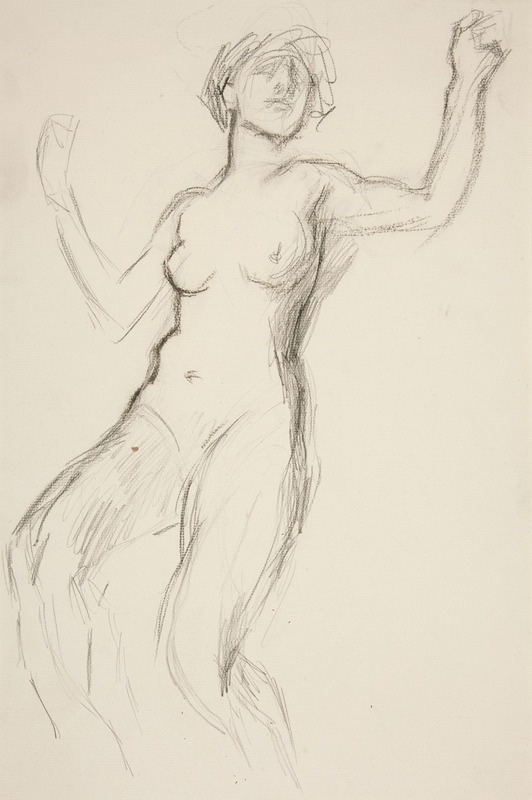 Figure study for 'The Hours' III by Edwin Austin Abbey, 1989 — digital art print download