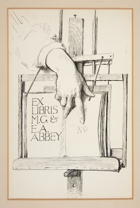 Sketch for Ex Libris; M.G. & E.A. Abbey by Эдвин Остин Эбби — digital art print download