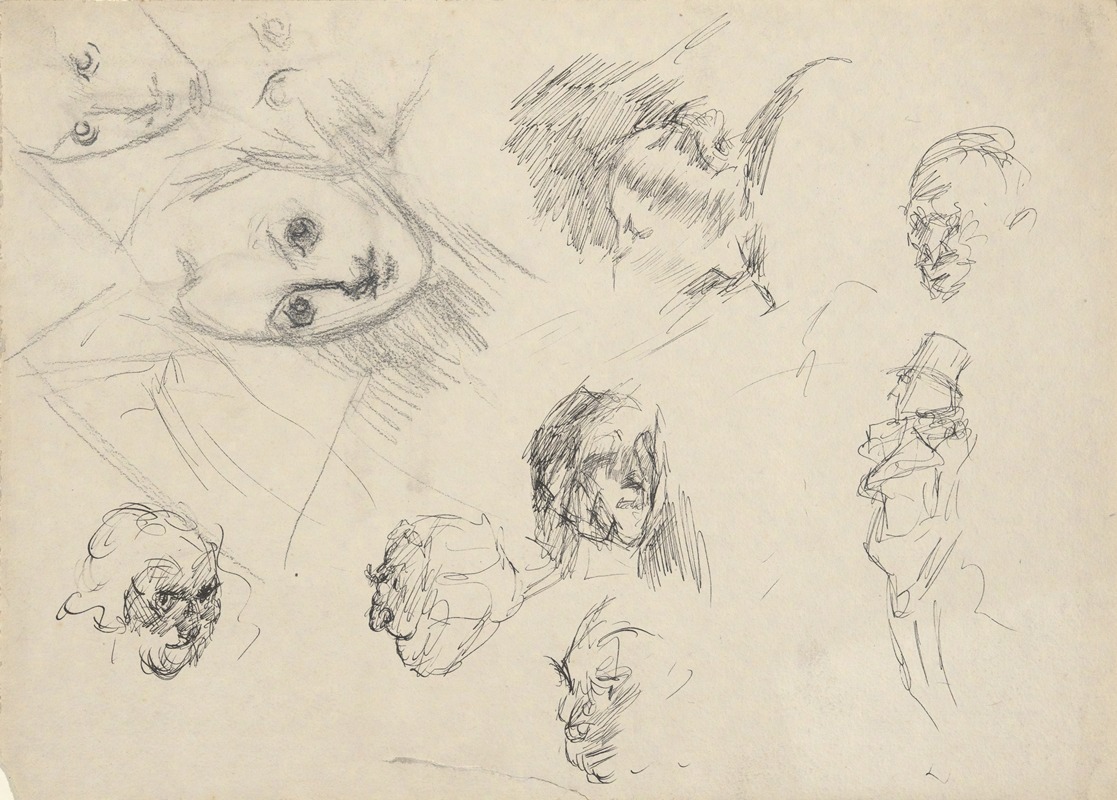 Studies of heads by Эдвин Остин Эбби, 1979 — digital art print download