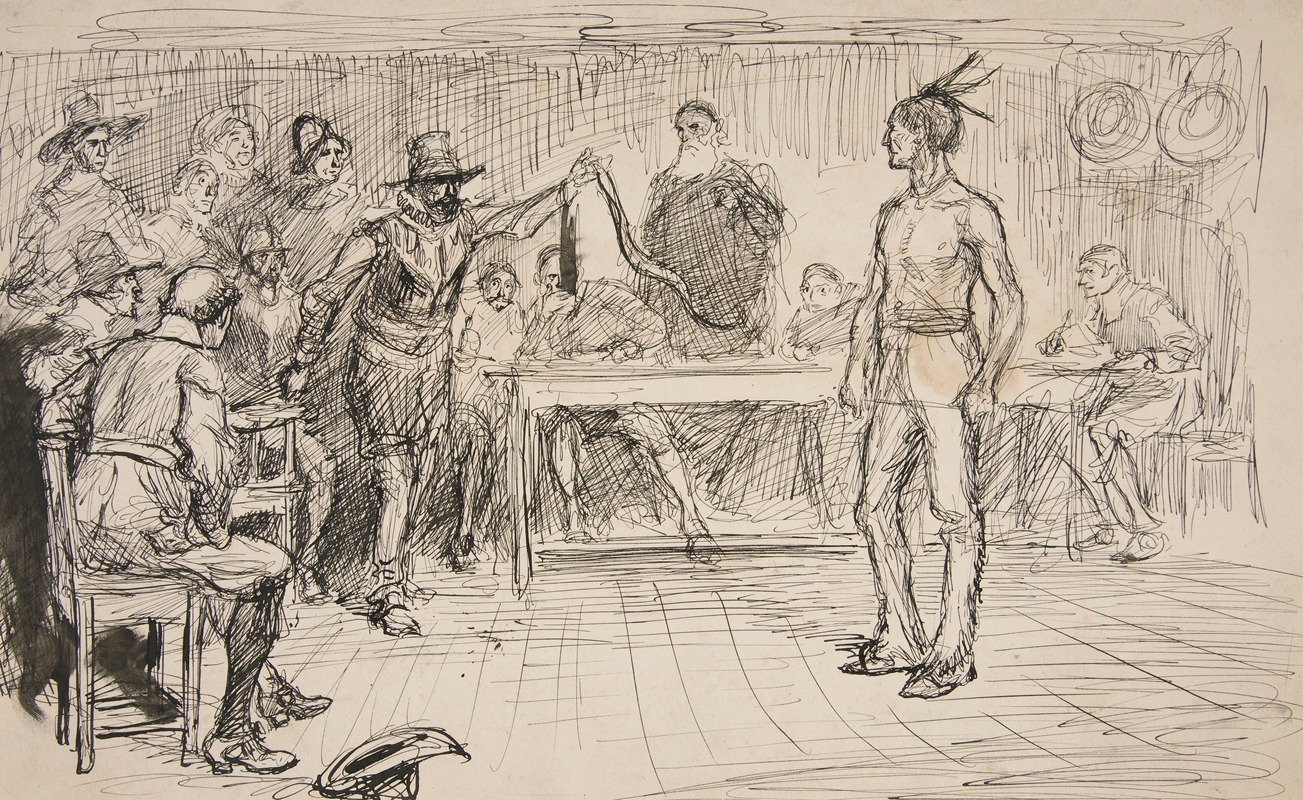 Study for Miles Standish’s Challenge by Эдвин Остин Эбби, 1969 — digital art print download