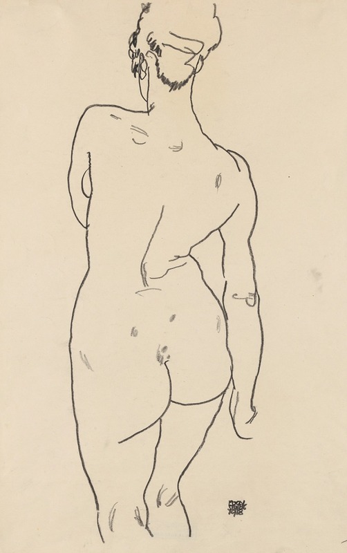 Weiblicher Rückenakt — Egon Schiele