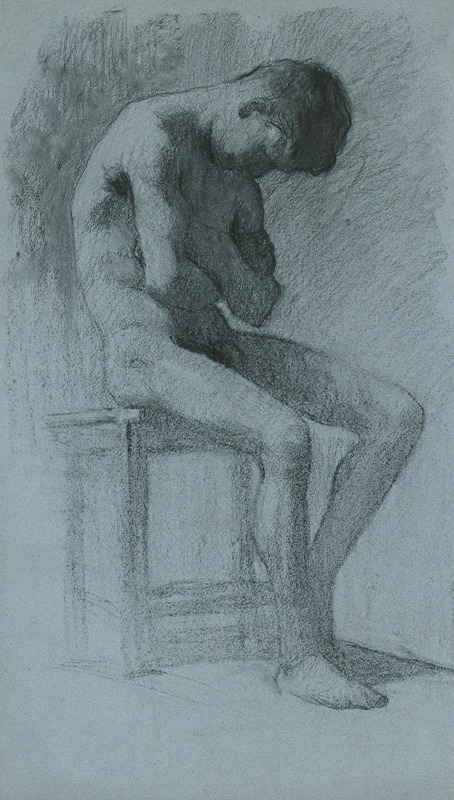 Sitting male nude by Элемир Халяш-Градила — digital art print download