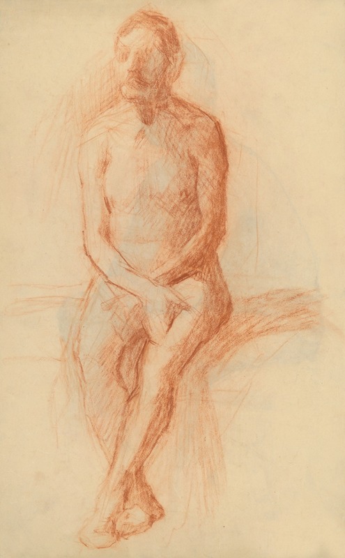 Sitting male nude by Элемир Халяш-Градила — digital art print download