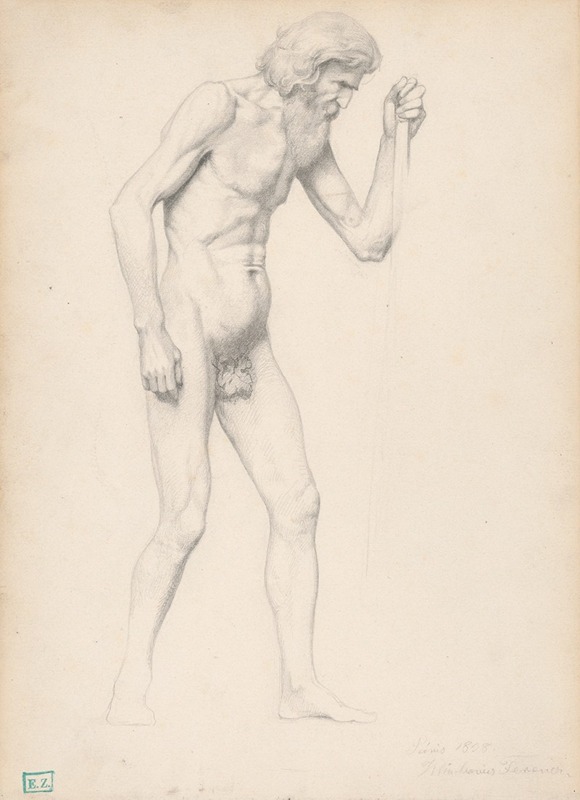 Study of an old man's act by Франтишек Климкович — digital art print download