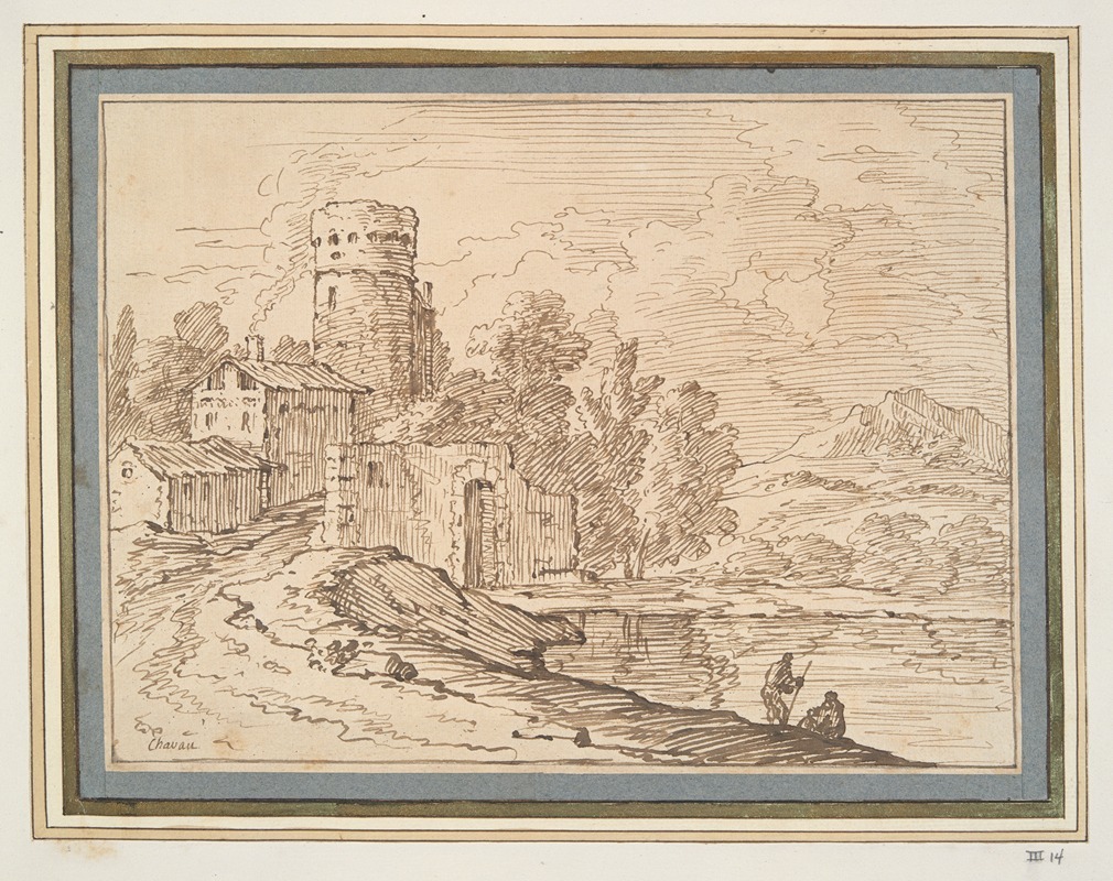 Landscape with Castle Near Water — Джованни Баттиста Бузири