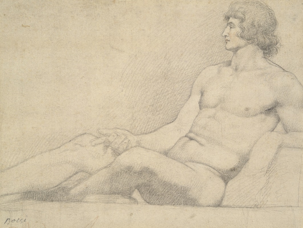 Reclining Male Nude by Giuseppe Bossi — digital art print download