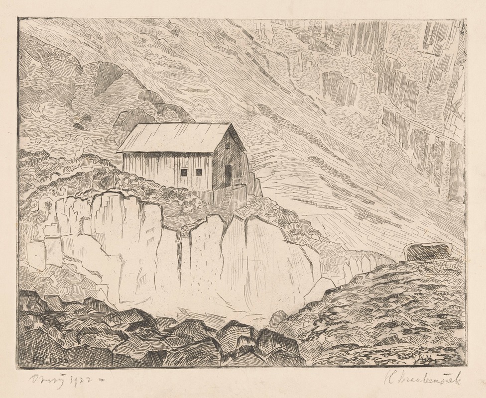 Huis op een berg by Анри Бракенсик — digital art print download