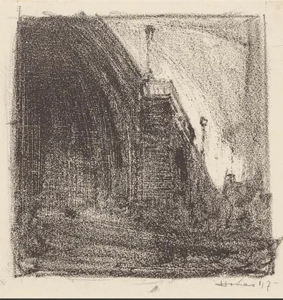 Boogbrug, mogelijk de Sint Servaasbrug over de Maas in Maastricht by Анри Йонас — digital art print download