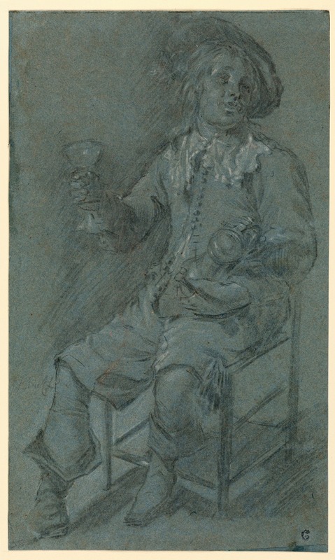 Seated Cavalier with Wine Glass by Якоб Дак — digital art print download