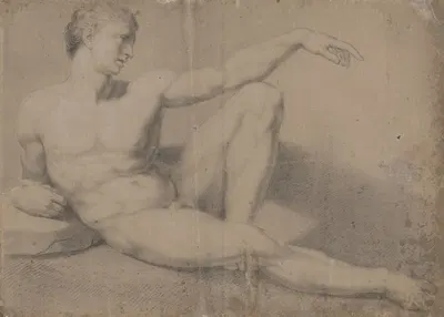 Seated Male Nude by Йозеф Чаучик — digital art print download