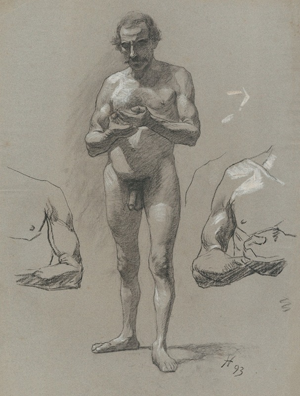 Study of a standing male nude — Jozef Hanula