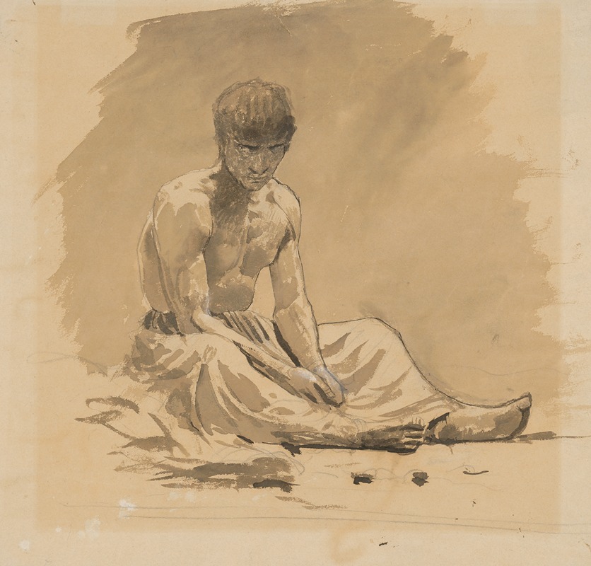 Man Sitting Half-Naked by Ладислав Меднянски — digital art print download