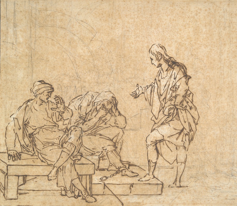 Joseph and the Two Prisoners by Мишель-Франсуа Дандр-Бардон — digital art print download