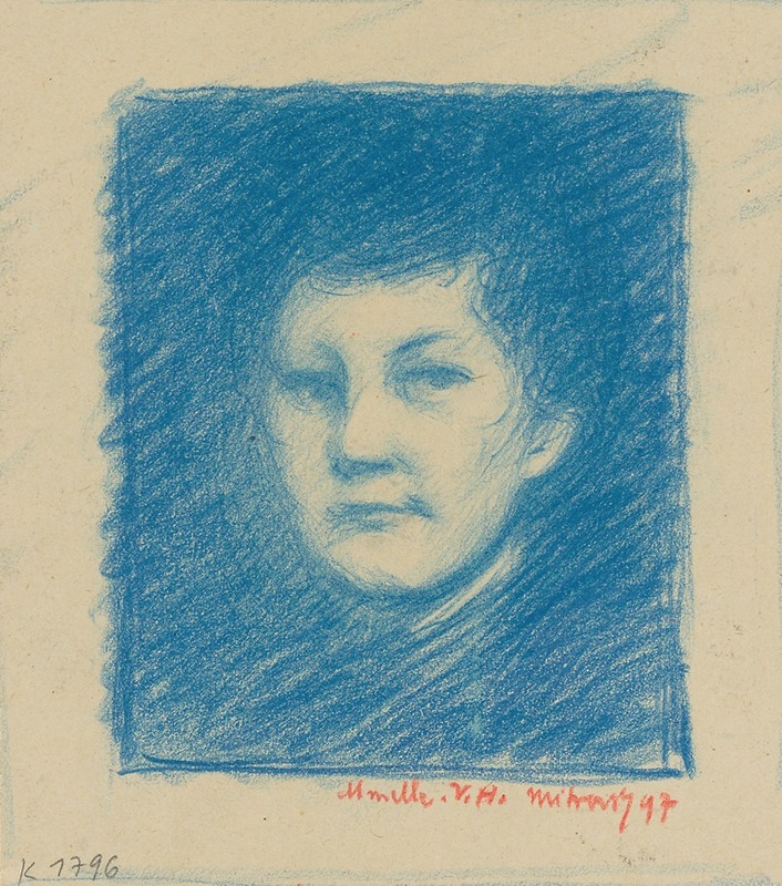 Portrait Study of Female Head — Milan Thomka Mitrovský