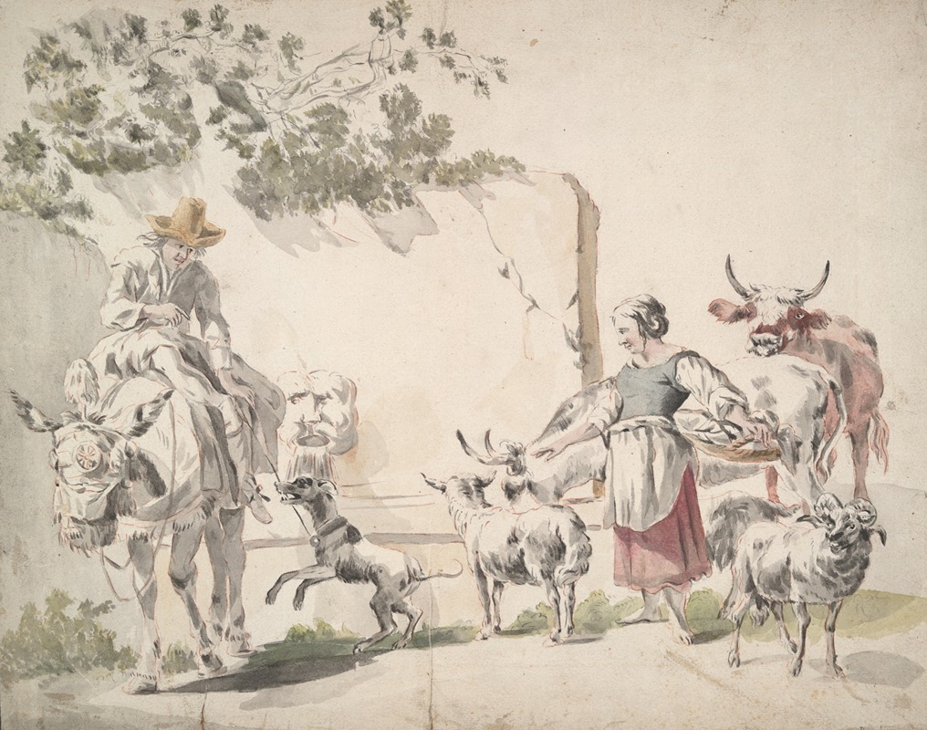 Peasants Going to Market by Николаес Питерсз. Берхем — digital art print download