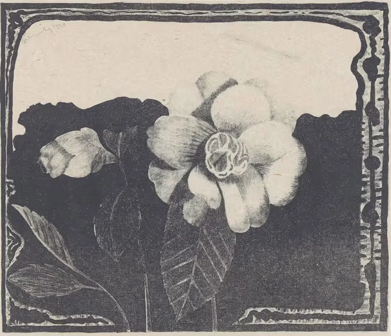 Camelia, links een bloem in knop — Samuel Jessurun de Mesquita