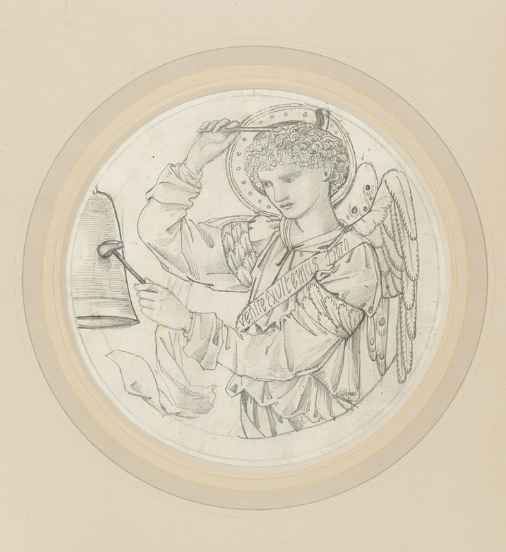 Angel Playing on Bells III by Сэр Эдвард Коли Берн-Джонс — digital art print download