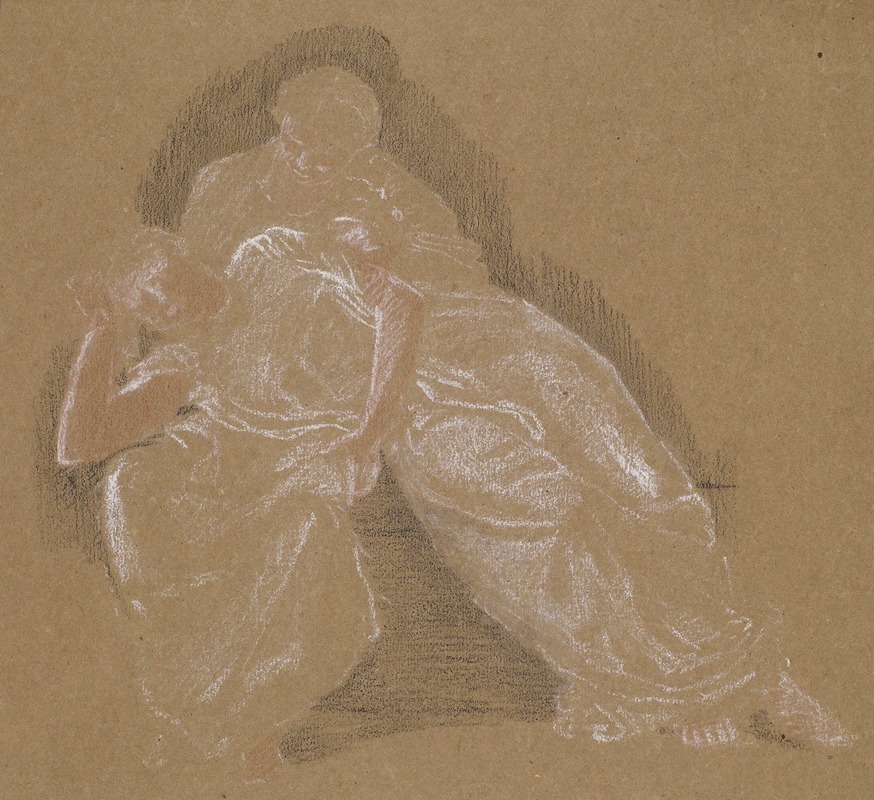 Female – Drapery Study of Two Seated Figures — Sir Edward Coley Burne-Jones