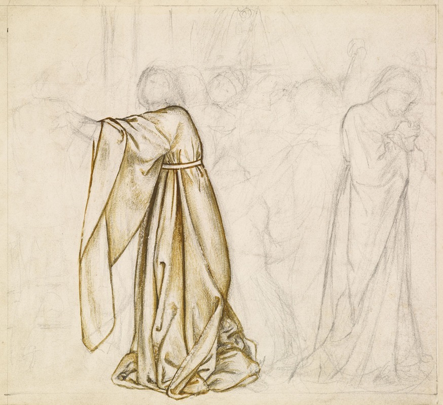 Study for Composition – possibly for Tristram and Iseult by Уильям Моррис — digital art print download