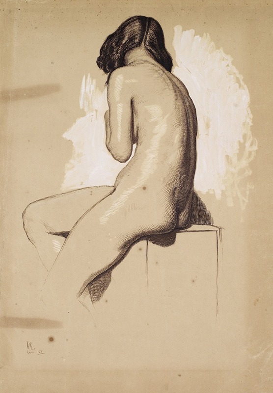 Female Nude – Study from behind by Уильям Холман Хант — digital art print download