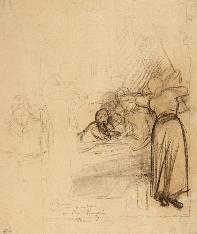 Etude d'ensemble pour la 'Maladie' (Ecole de pharmacie) — Albert Besnard