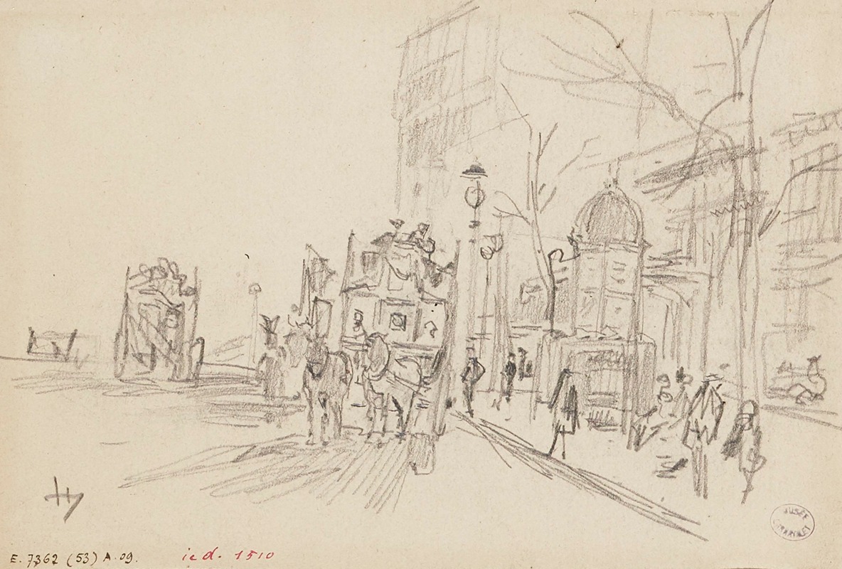 Omnibus sur un boulevard by Фредерик Убро, 1895 - 1905 — digital art print download