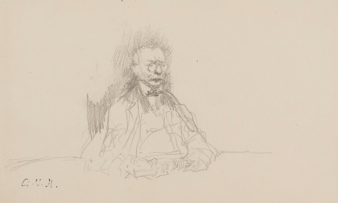 Homme assis portant un binocle — Georges Hugo
