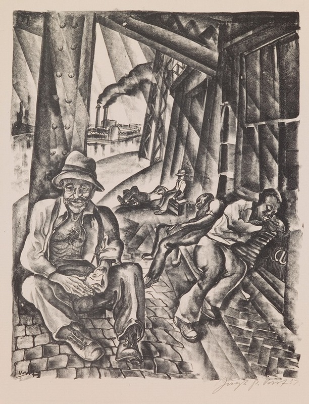 Under the Bridge, Saint Louis by Joseph Paul Vorst, 1937 — digital art print download