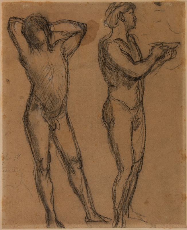 Deux hommes nus by Pierre Puvis de Chavannes, 1867-1869 — digital art print download