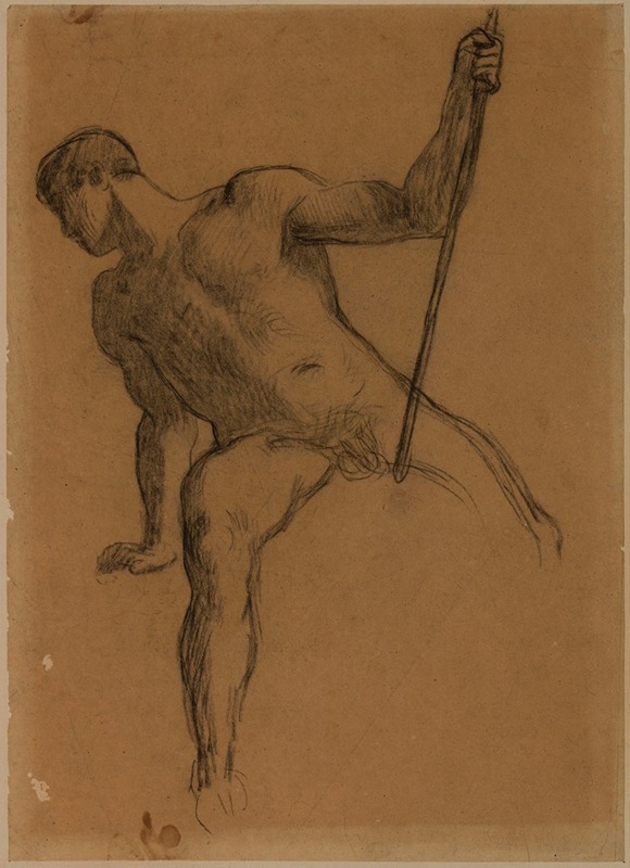 Homme nu assis by Пьер Пюви де Шаванн, 1854-1855 — digital art print download
