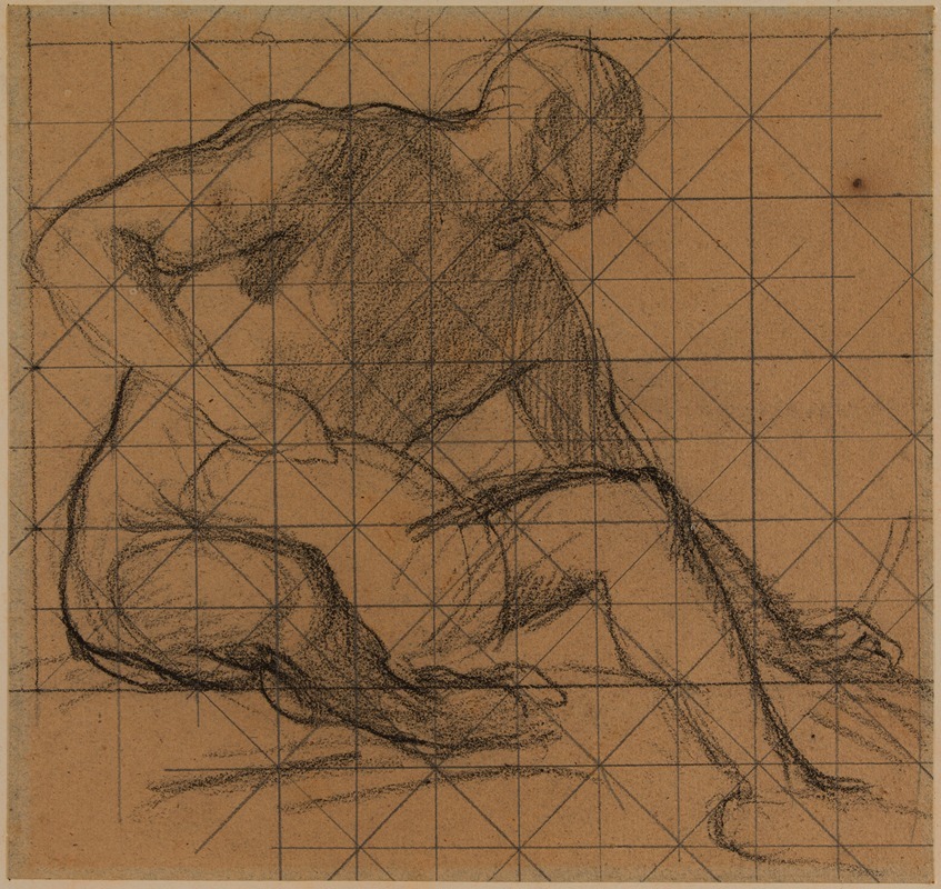 Homme nu assis by Пьер Пюви де Шаванн, 1863-1864 — digital art print download