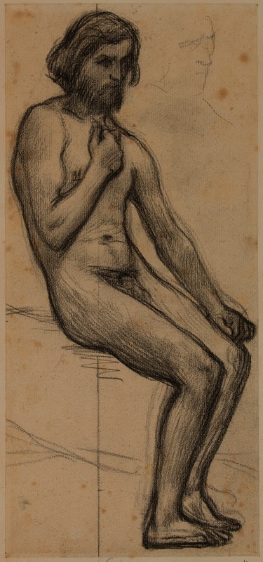 Homme nu assis by Пьер Пюви де Шаванн, 1878-1879 — digital art print download