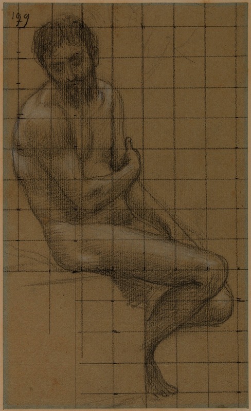 Homme nu assis by Пьер Пюви де Шаванн, 1886-1889 — digital art print download