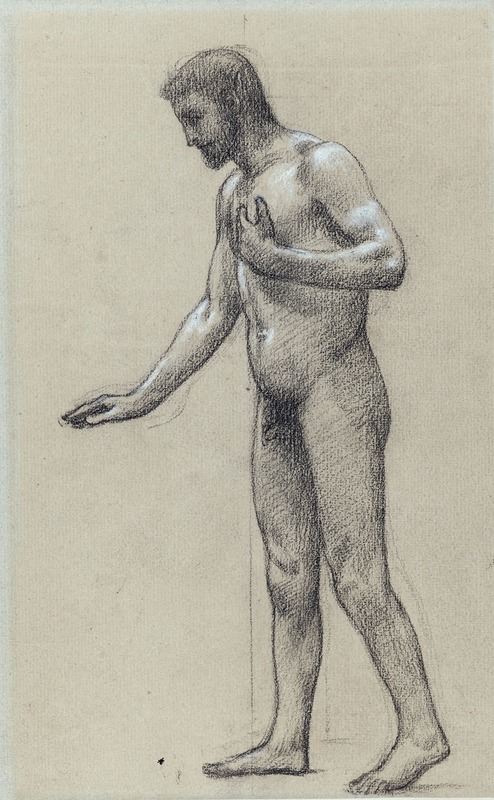 Homme nu de profil à gauche debout — Pierre Puvis de Chavannes