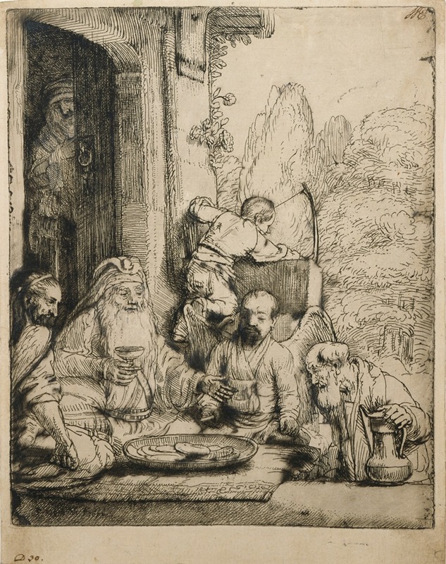 Abraham Entertaining the Angels by Рембрандт ван Рейн, 1656 — digital art print download