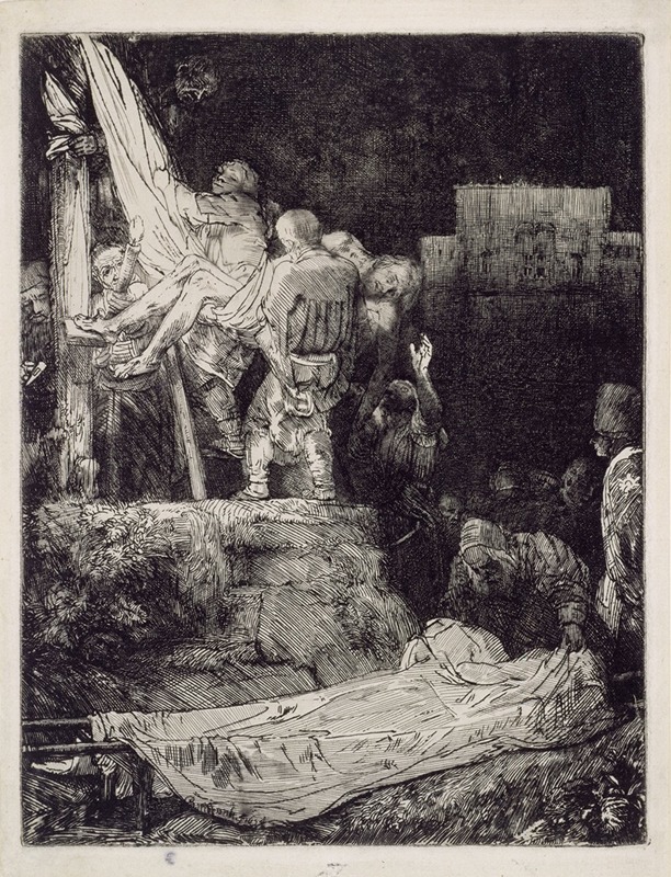 The Descent from the Cross by Torchlight by Рембрандт ван Рейн, 1654 — digital art print download