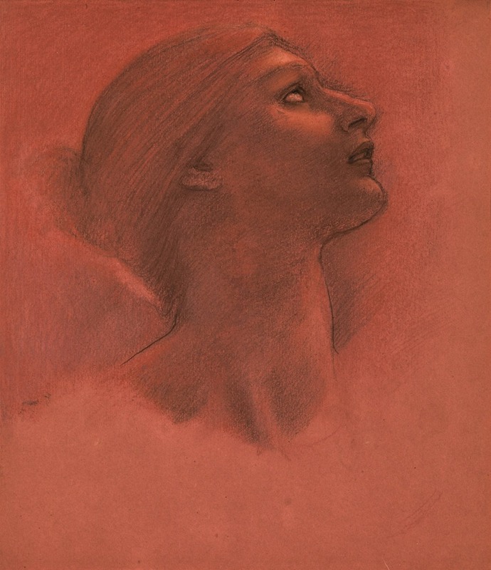 Study for the head of hope by Сэр Эдвард Коли Берн-Джонс — digital art print download