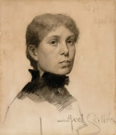 Portrait of a Woman by Аксели Галлен-Каллела, 1884 — digital art print download