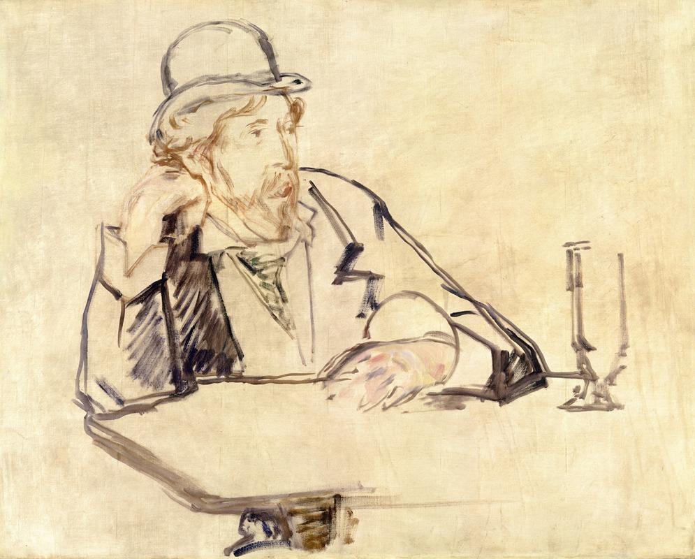 George Moore (1852–1933) at the Café — Édouard Manet