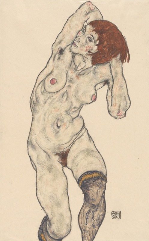Nude in Black Stockings — Эгон Шиле