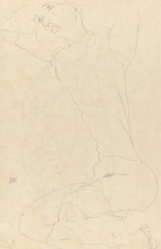 Study for Reclining Nude with Arms Raised by Эгон Шиле, 1915 — digital art print download