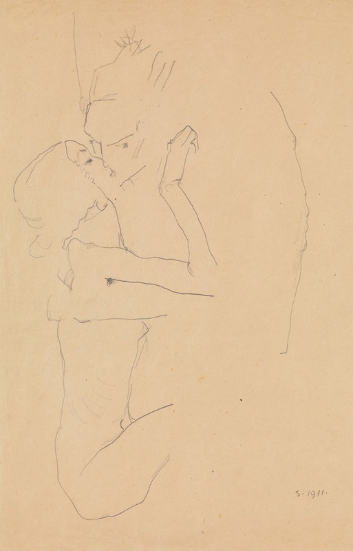 The Kiss by Эгон Шиле, 1911 — digital art print download