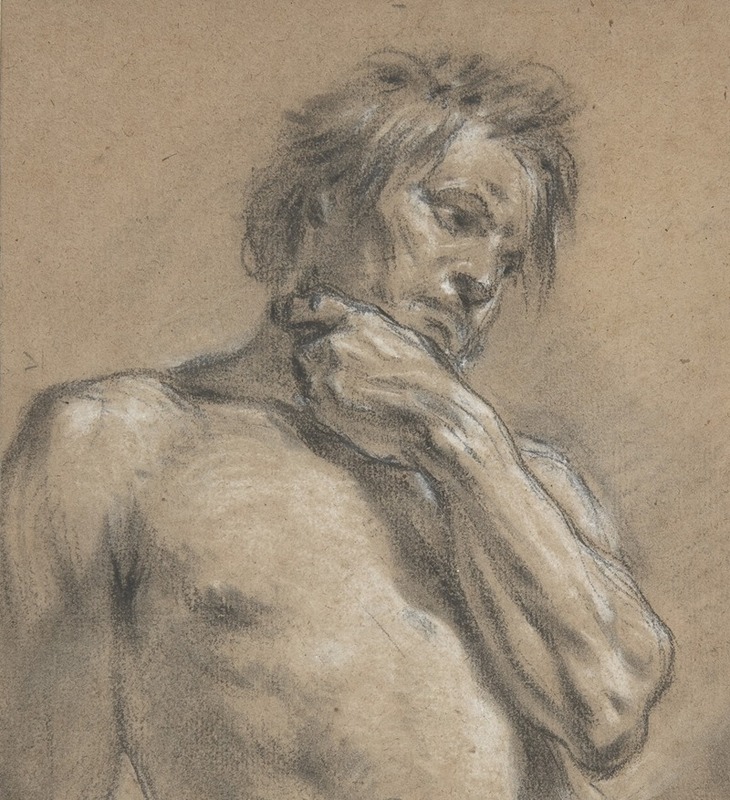 Half-Length Study of a Man by Франсуа Буше — digital art print download