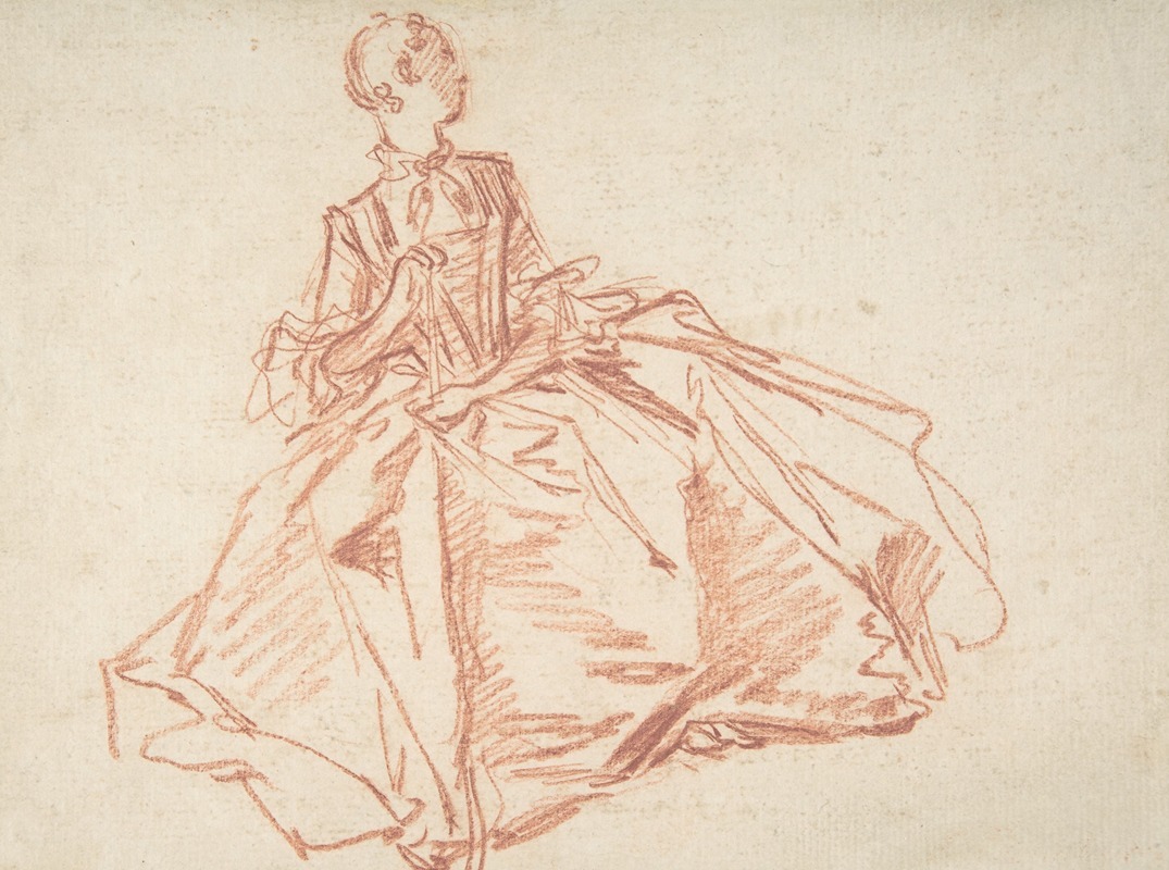 Seated Woman Holding a Fan — François Boucher