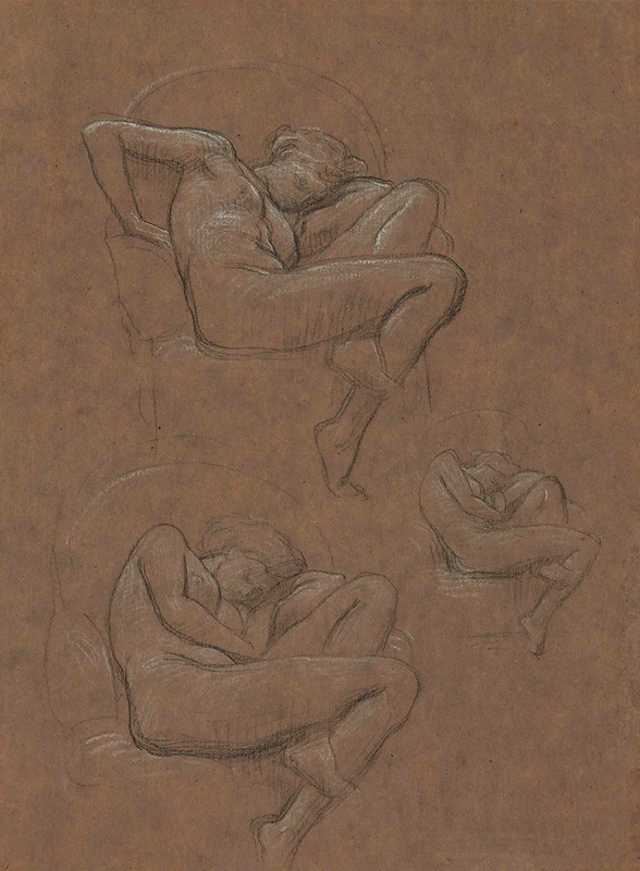 Three studies for 'Flaming June' by Фредерик Лейтон — digital art print download