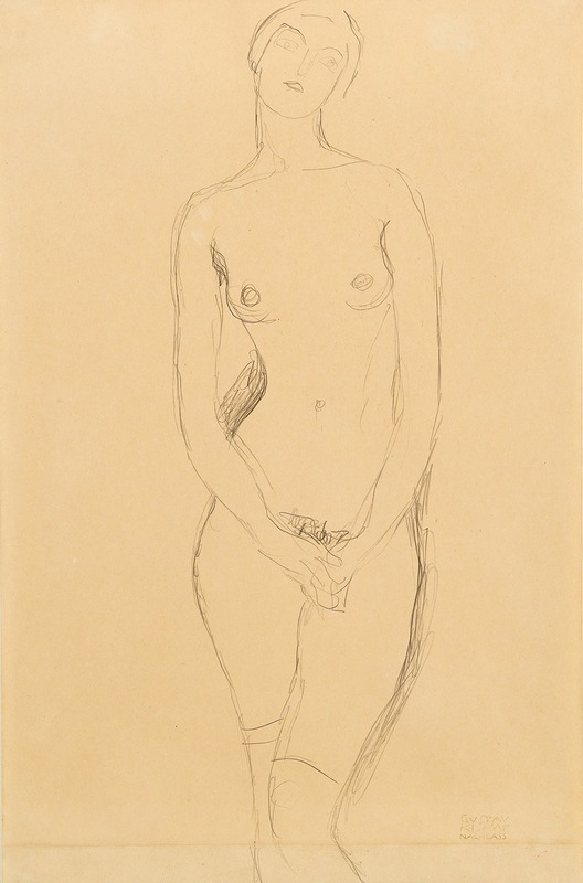 Standing female nude by Густав Климт, 1916-1917 — digital art print download