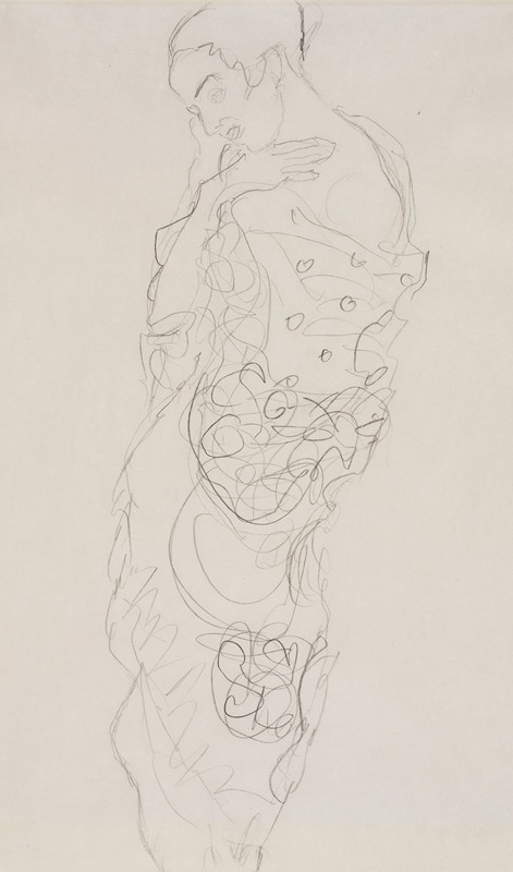 Woman in Kimono, left shoulder bare — Gustav Klimt
