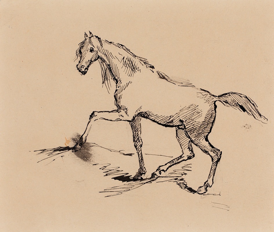 Hevonen, luonnos by Хелена Шьерфбек, 1877 - 1880 — digital art print download