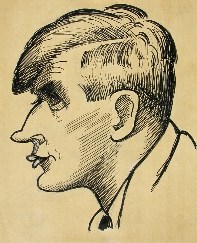 Composer Uuno Klami, caricature by Ильмари Аалто, 1933 — digital art print download